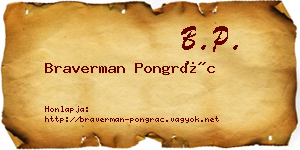 Braverman Pongrác névjegykártya